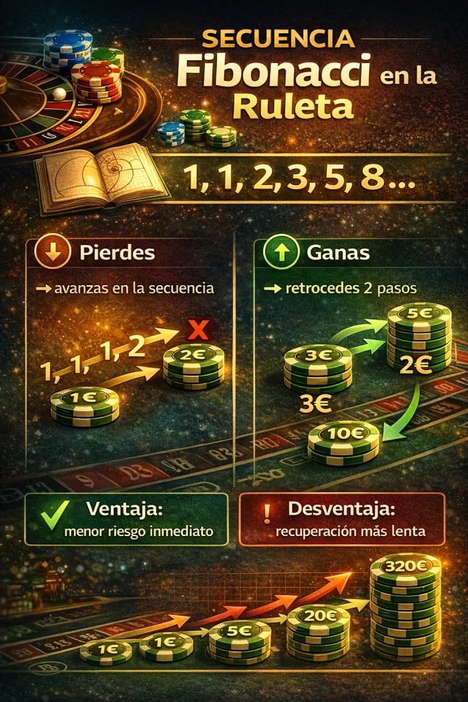 Secuencia Fibonacci en la Ruleta