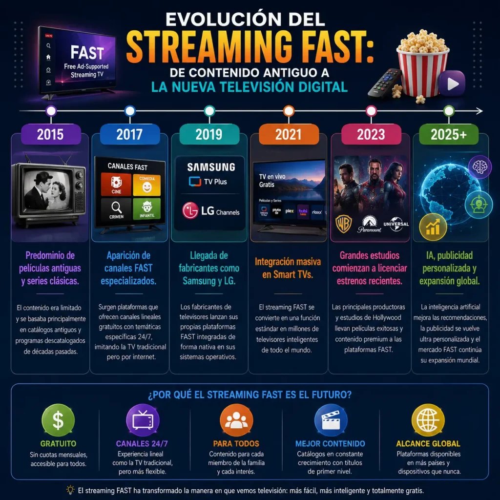 Evolución del streaming FAST 2015-2025